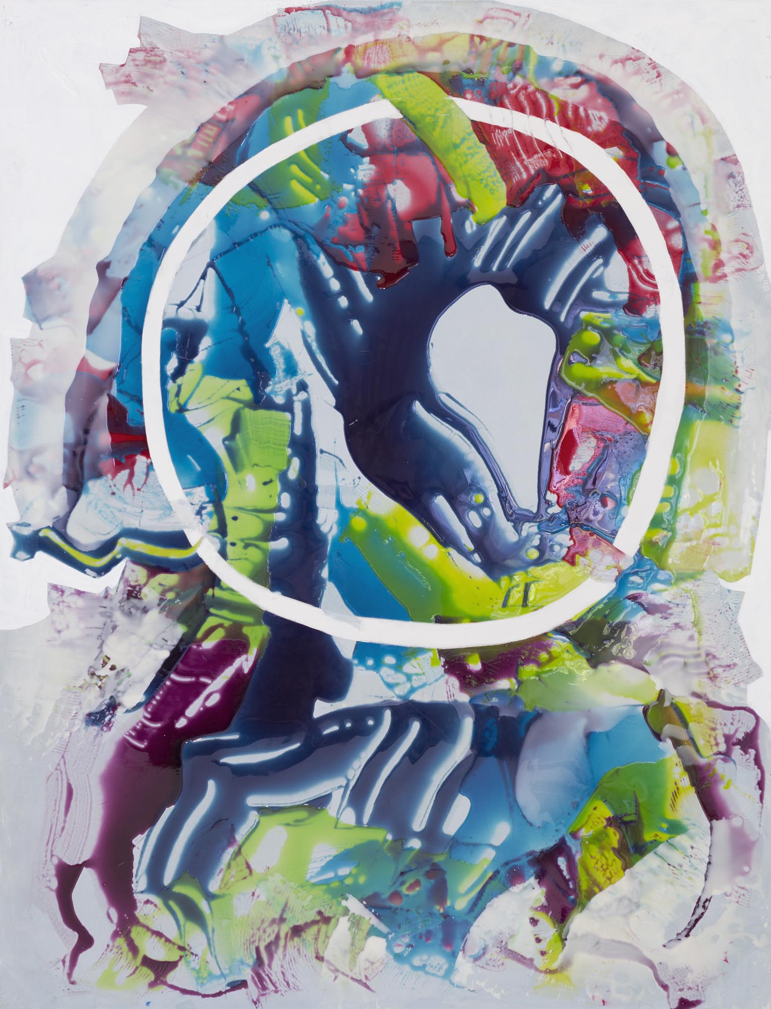 Nino Mustica, September 3 2013, resin, pigment, enamel on canvas 